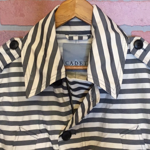 CADET women’s jacket size 8 striped zip & button - Picture 2 of 7